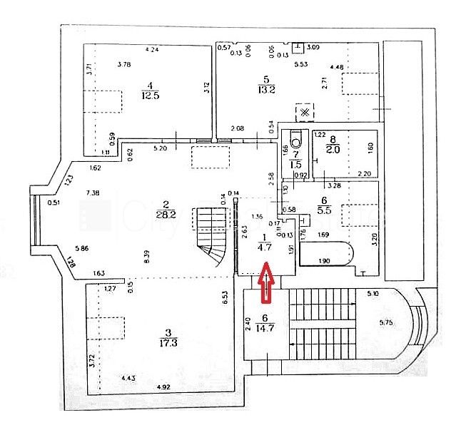 Объявление. Фасадный дом, вход с улицы, мансарда, сауна, смежно-изолированные комнаты, высокие потолки, газовое Цена: 199000 EUR Foto #24