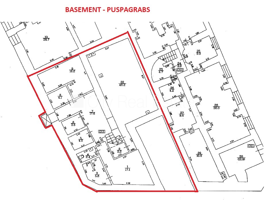 Sludinājumi. Zeme īpašumā, fasādes māja, pagrabstāvā pieejama noliktava, ieeja no ielas un pagalma, ir kravas Cena: 210000 EUR Foto #19