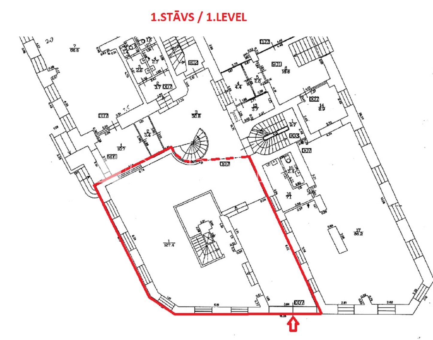 Sludinājumi. Zeme īpašumā, fasādes māja, pagrabstāvā pieejama noliktava, ieeja no ielas un pagalma, ir kravas Cena: 210000 EUR Foto #18