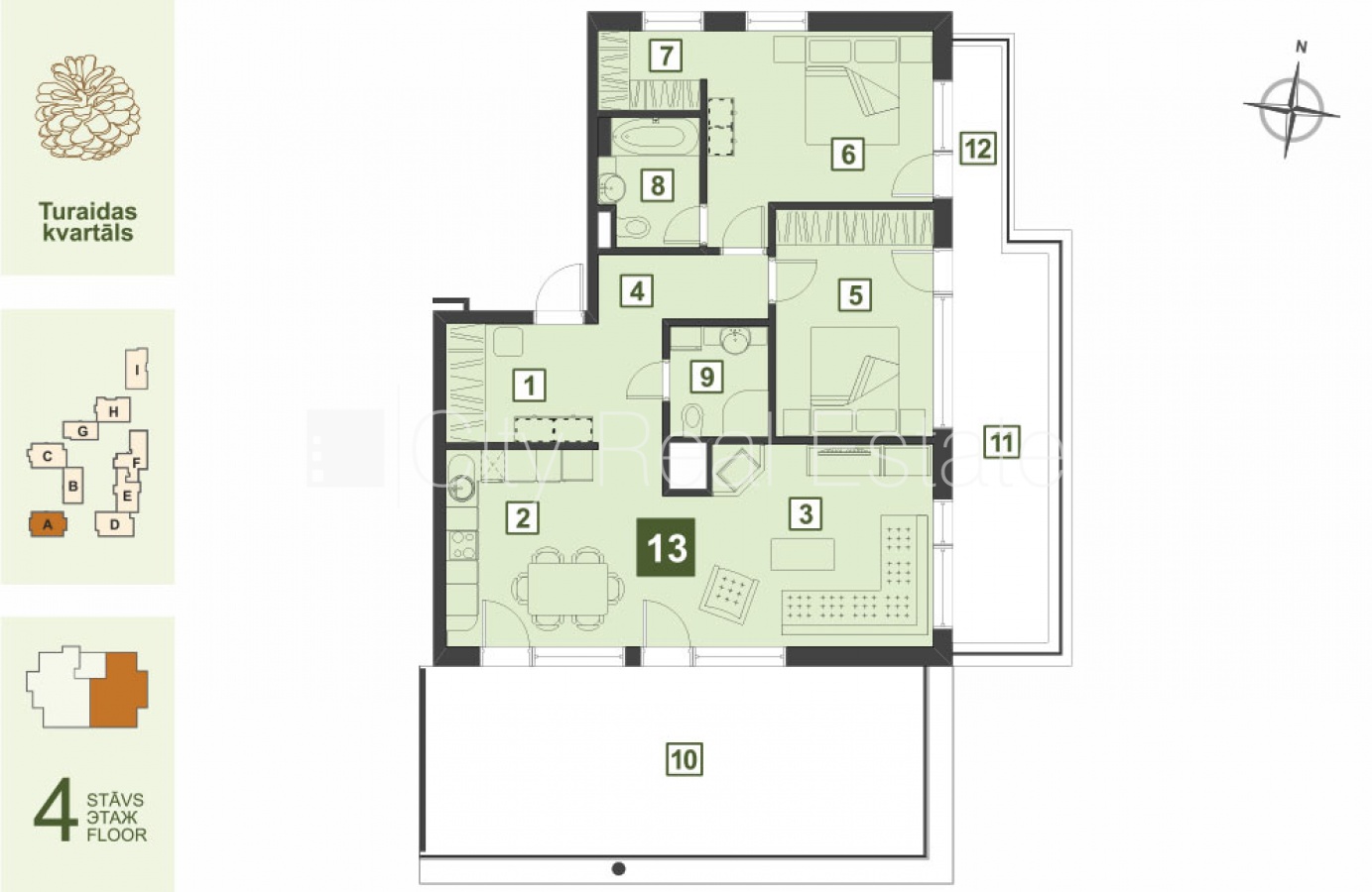 Sludinājumi. Projekts - Turaidas Kvartāls, jaunceltne, pagalma māja, labiekārtota apzaļumota teritorija, Cena: 565000 EUR Foto #13
