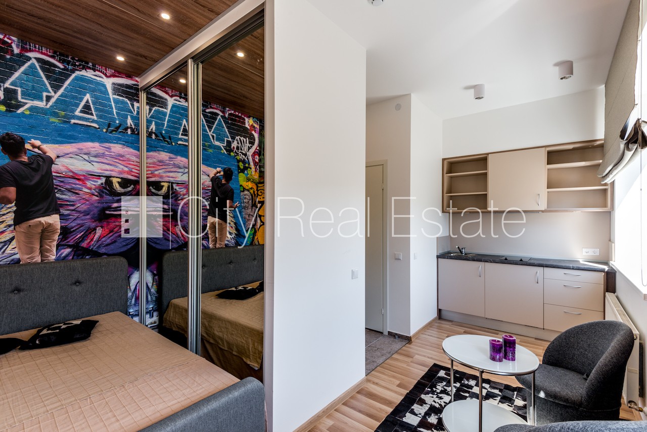 Sludinājumi. Renovēta māja, labiekārtota apzaļumota teritorija, apsargāta autostāvvieta, studio tipa, virtuve Cena: 320 EUR/mēn Foto #12