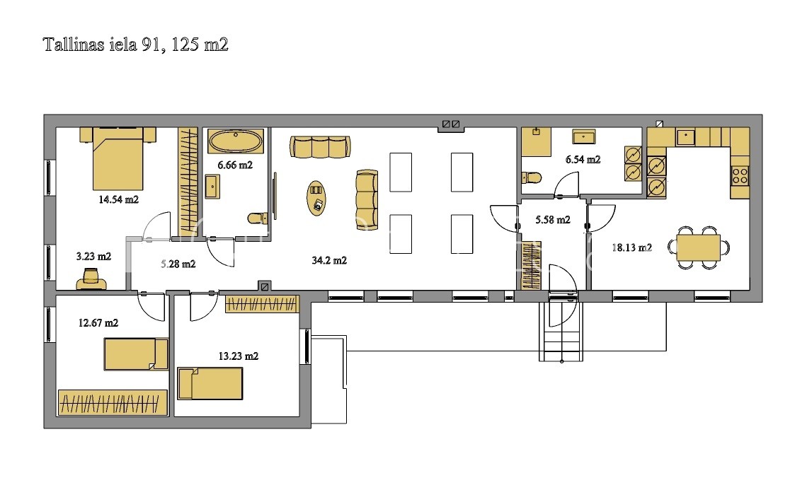 Объявление. Земля в собственности, здание во дворе, фасадный дом, реновированный дом, закрытый двор, вход со Цена: 273200 EUR Foto #14