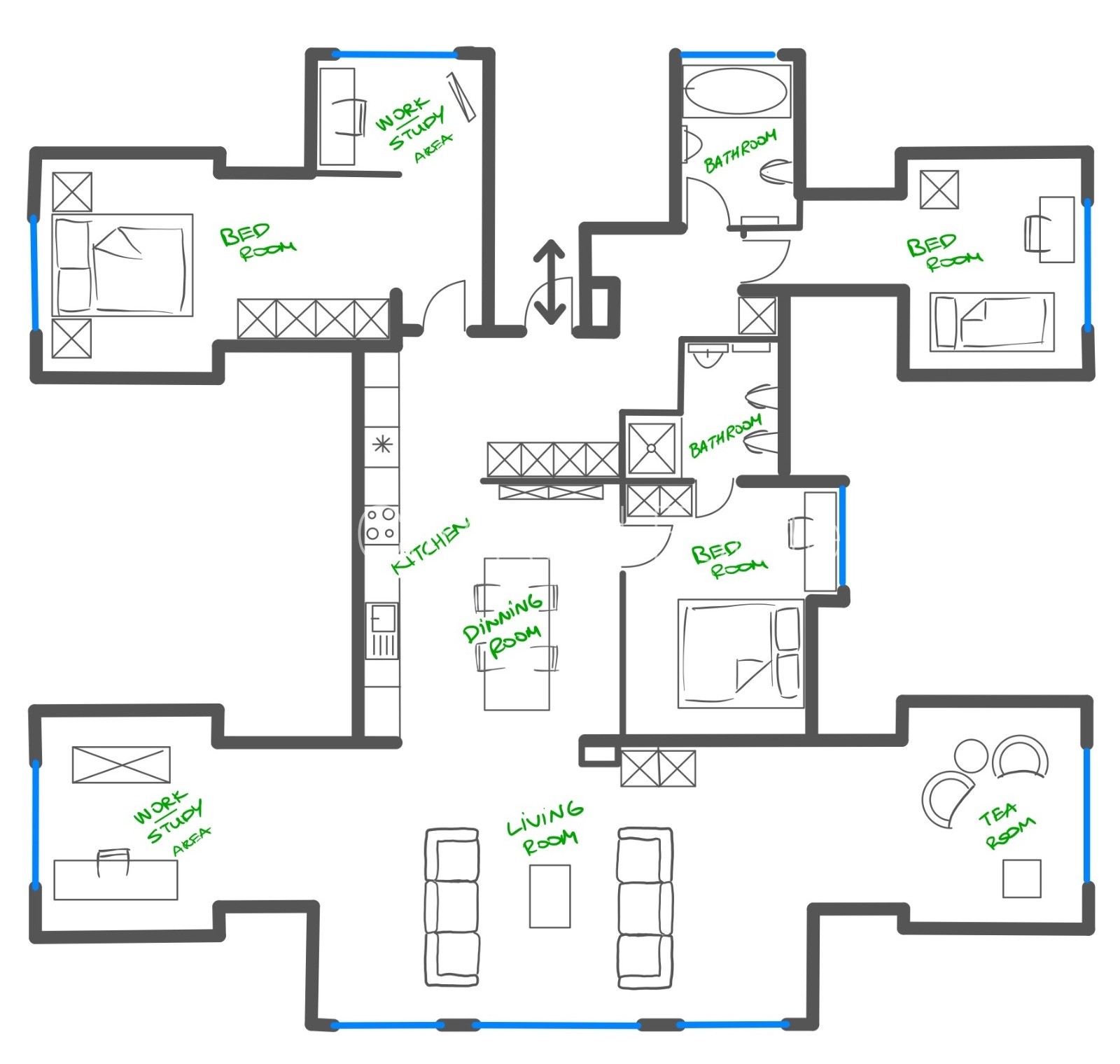 Sludinājumi. Jaunceltne, labiekārtots apzaļumots pagalms, slēgts pagalms, apzaļumota teritorija ar jaunu kokaugu Cena: 1900 EUR/mēn Foto #25
