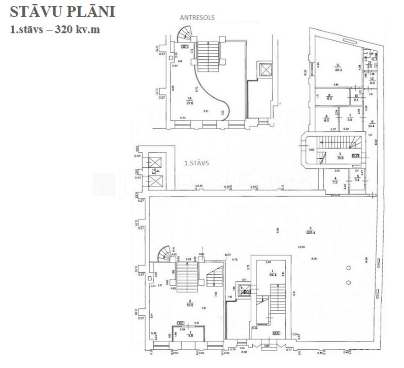 Sludinājumi. Fasādes māja, restaurēta māja, apsargāta teritorija, ieeja no ielas, ir lifts, kāpņu telpa pēc Cena: 3199 EUR/mēn Foto #13